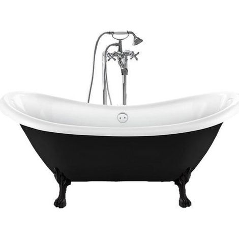 Bañera con patas DARLINGTON NEGRA 175 cm patas LEÓN NEGRAS