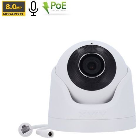 Ajax Telacamera IP dome 8Mp PoE Bianco 4K TurretCam - 64927 (2.8mm 110°)