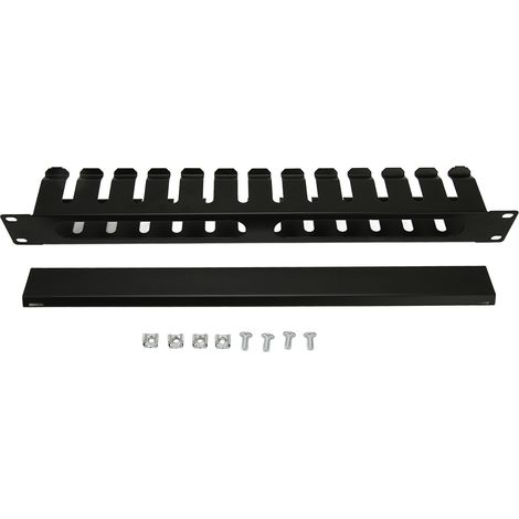 Baie de gestion des câbles réseau M-Z33 à 12 emplacements avec couvercle anti-poussière, compatible avec toutes les baies de serveurs standard de 19 pouces. (1/5)
