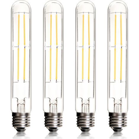 Ampolla E27 LED Dimmerabile 8W=80W Incandescente, Ampolla a Tubo E27 2700k Bianco Caldo 800lm AC220-240V, Lampadine LED Tubolari T30 Decorative in Stile Vintage per Applique, Lampadari, Confezione da  (1/5)