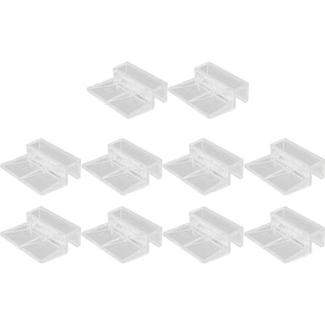 10x Pince de fixation pour filet d'aquarium, support de fixation pour couvercle en verre transparent, en acrylique, anti-déraillement-12mm (1/5)