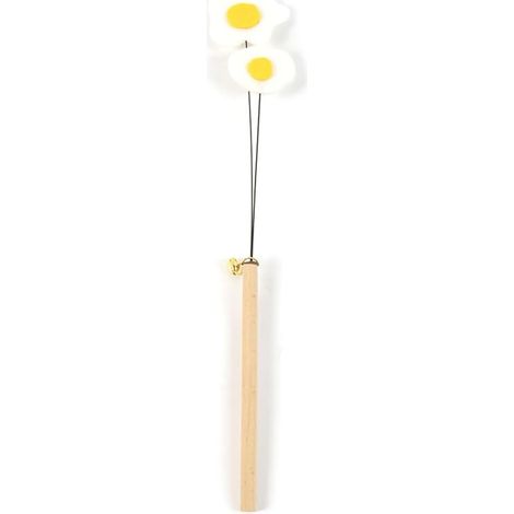 Katzenspielzeug, 40 cm langer Katzenangelstab mit Spiegelei-Muster, interaktiver Katzenangelstab, Jagdspielzeug für Kätzchen, lustiges Katzentrainingsgerät.