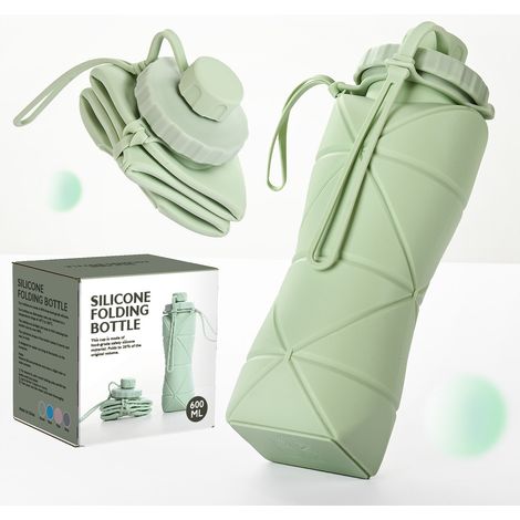 Bouteille d'eau pliable en silicone de grande capacité, portable pour les voyages et les activités sportives en plein air, résistante aux hautes températures, de qualité alimentaire, gobelet pliable c (1/4)