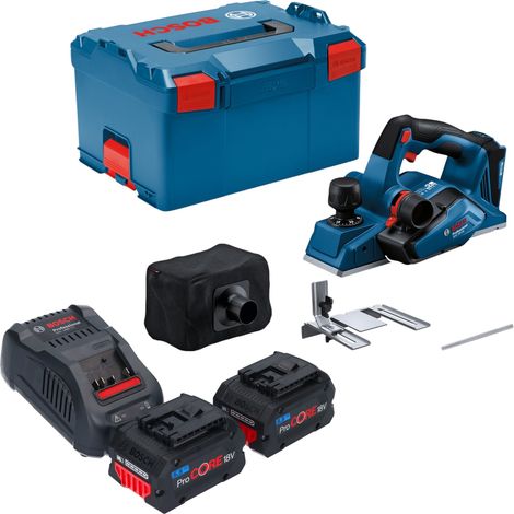 Bosch GHO 18V-26 Pialla professionale a batteria 18 V 2,6 mm senza spazzole + 2x batteria ricaricabile ProCORE 5,5 Ah + caricatore + L-Boxx