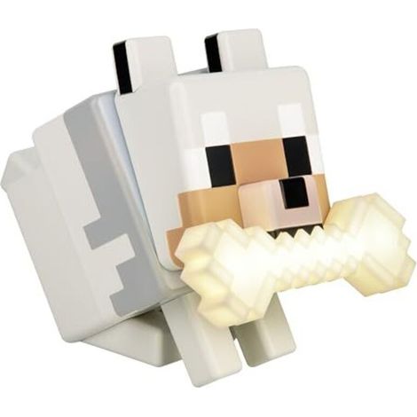 Paladone - Veilleuse LED 3D Loup Minecraft sous licence officielle GloBuddies, changeant de couleur en tapotant, produit dérivé de jeu vidéo, fonctionne sur piles [Classe d'efficacité (1/5)