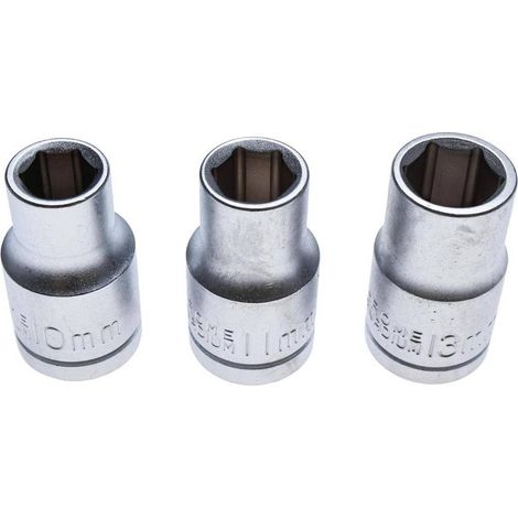 Jeu de Douilles 12,5 mm (1/2) 10-11-13 mm - 3 pcs - Acier Résistant - Précision et Durabilité - D-Work (1/5)