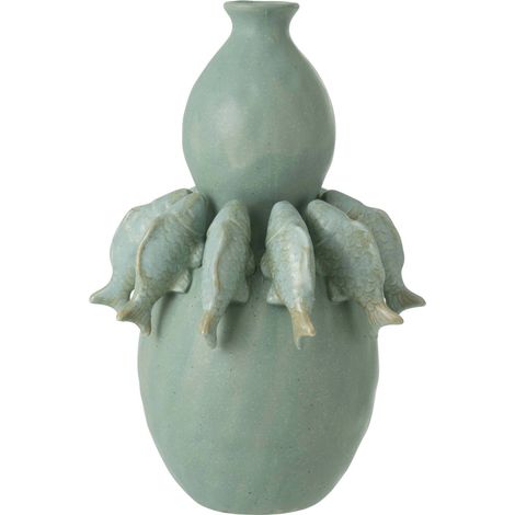 Vase poisson en porcelaine verte (1/3)