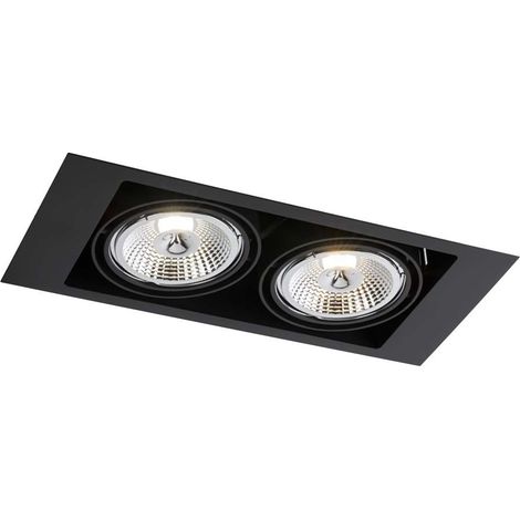 Faretto incasso rettangolare nero orientabile 2xGU10 Shilo (1/2)
