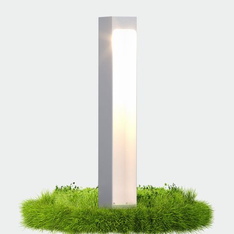 doporro Lampe LED sur Pied Extérieure 5W avec LED Lampe Jardin Étanche IP65 3000K Lumière Chaude Light Extérieure Blanc Design BaldersLights 6x6x40cm (1/5)
