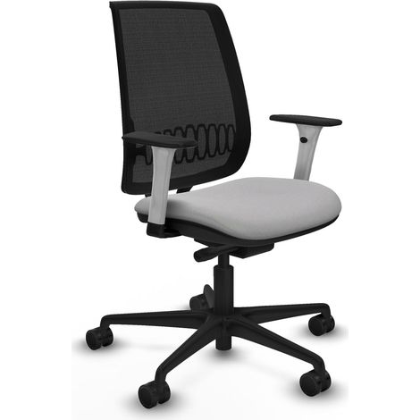Chaise de bureau piqueras y crespo Alares noir accoudoirs blanches (1/2)
