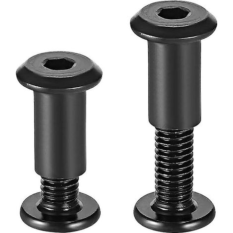 Goujon fileté extérieur M6x15 mm M6x25 mm, boulon de fixation en acier au carbone noir, 20 jeux au total (1/5)