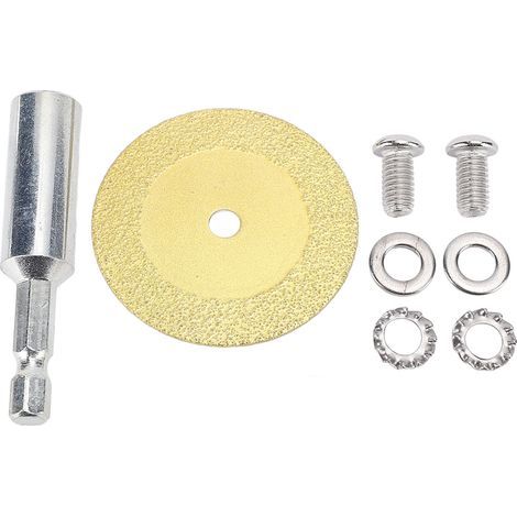 Lames de coupe en diamant, roue avec tige hexagonale de 1/4 pouces, disque d'outil rotatif en acier au carbone pour coupe-tuyau en PVC, poteau de 6cm (1/5)