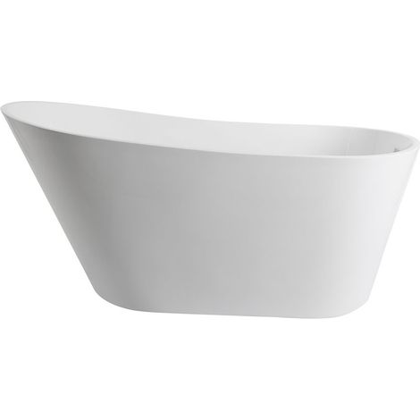 Milano Overton White Bathroom Freestanding Oval Slipper Bath - 1500mm x 750mm (1/5)