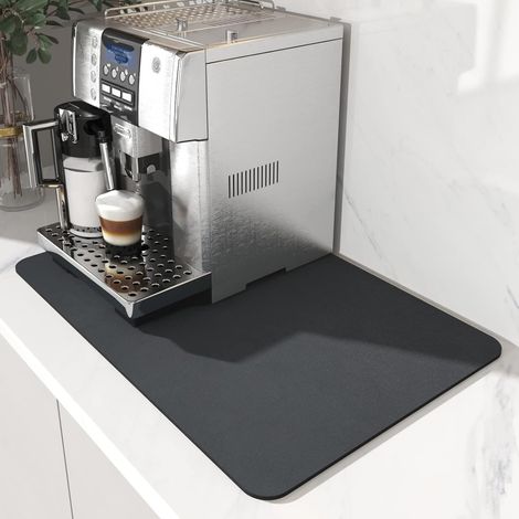 Tapis Machine a Cafe 1 Pièces Tapis Egouttoir Vaisselle Absorbant 40 30cm Tapis de Sechage Vaisselle Tapis Vaisselle Absorbant(Noir) (1/5)