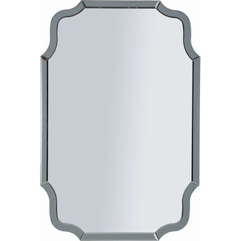 Specchio Jajce, Cornice Sagomata, Forma Rettangolare, Tipologia a Parete, 60x90h cm Grigio