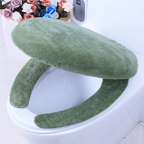 Couvre-Abattant - Housse Pour Abattant De Toilette En Flanelle Avec Adhésif - Pour Saison Fraîche - Lot De 1 (1/5)