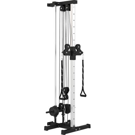 Station poulie double réglable 15 positions fixation murale haut corps, salle fitness maison (1/5)