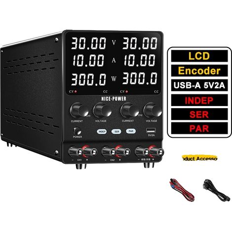 Fuente de alimentación, voltaje ajustable, modos de salida duales, SPS3010-2KD (1/2)