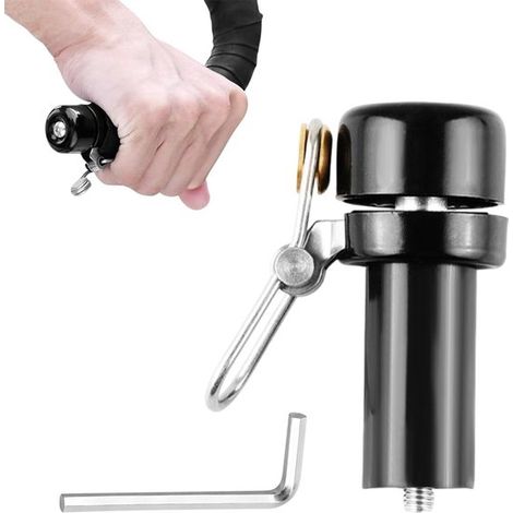 Campanello per bicicletta 2 in 1, mini campanello e coprimanubrio, suono chiaro da 80 dB con alta visibilità, adatto a manubri standard da 22,2 mm per ciclisti urbani, bambini e pendolari. (1/5)