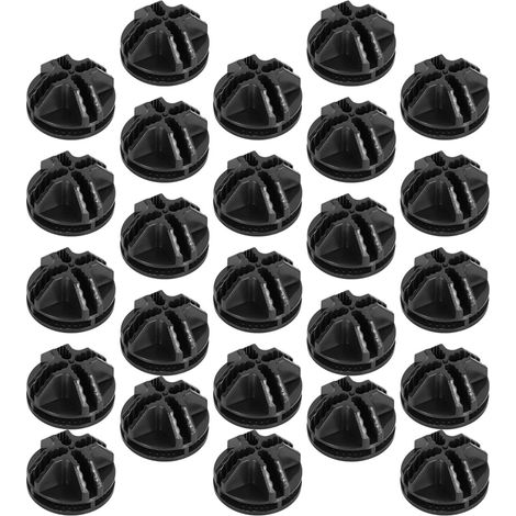 30 boucles fixes en plastique noir, sécurisées et peu (1/5)