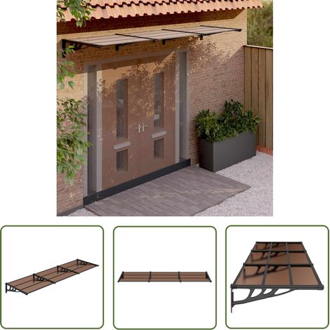 The Living Store Türvordach Schwarz 297,5x90 cm Polycarbonat - Türvordach - Markise - Hausüberdachung - Schutzvor Den Elementen - Witterungsbeständig (1/5)