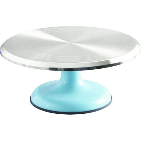 Support à gâteau rotatif en alliage d'aluminium bleu, plateau tournant pour décoration de gâteaux et pâtisserie (1/5)