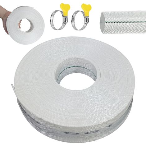 Tuyau Refoulement Plat, 20 M Ø 25mm Tuyaux Plat avec Collier de Serrage (1/5)