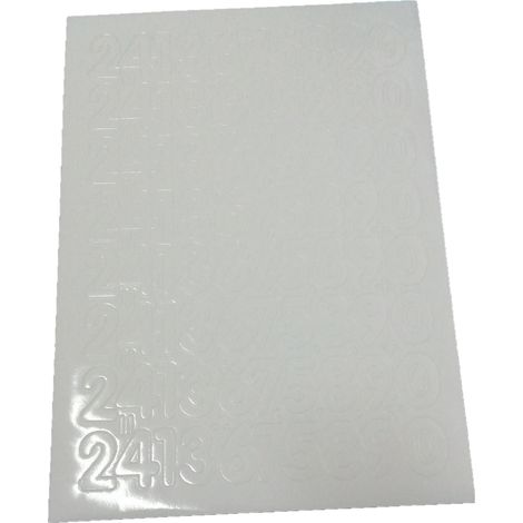Chiffres autocollants blancs de 3,5 cm