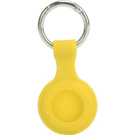 Étui de protection en silicone avec anneau porte-clés anti-perte pour iPhone, couleur jaune (1/5)