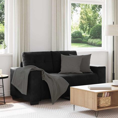 vidaXL Canapé causeuse noir 160x77x82 cm velours (1/5)