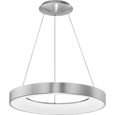 [NEUWERTIG] B-Ware Nova Luce Pendelleuchte Hängeleuchte LED RANDO THIN Silber Warmweiß dimmbar 60cm (1/2)