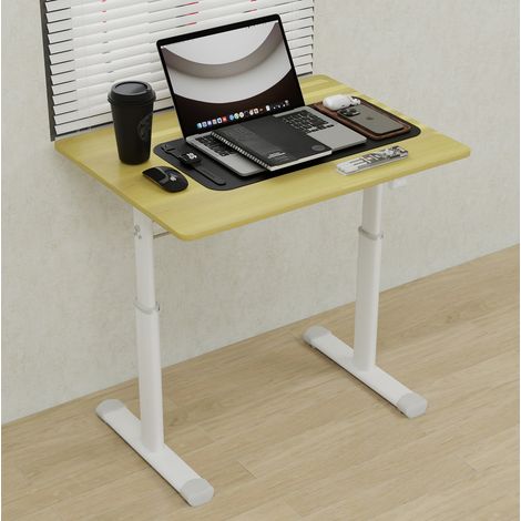Scrivania regolabile in altezza 80 x 60 cm, manuale, effetto legno, metallo-legno HAVRYA (1/5)