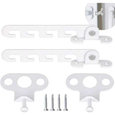 Casement Window Opener 2 PCS Window Restrictor, Window Latches with 4 Screws, Window Latch Proof Window Lock for Adjusting Window Opening (White) (1/5)