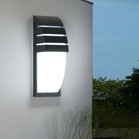 Applique Murale LED Aluminium Noir IP65 Étanche 22,5cm Intérieur Extérieur 1 Unité (1/5)