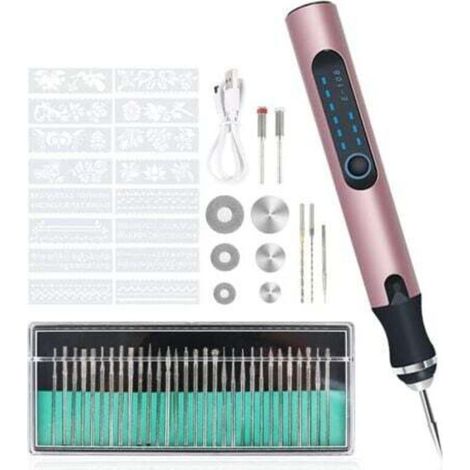 Or Stylo Graveur Électrique, Outils de Gravure, Mini Gravure Carve Outil, Stylos Électriques de Gravure pour le Bois de Bricolage, Figurines, Bijoux