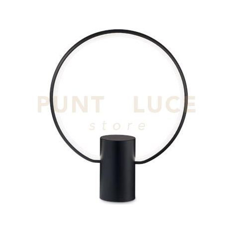 Lampada Da Tavolo Luce Led Finitura Nero Opaco Serie Cerchio