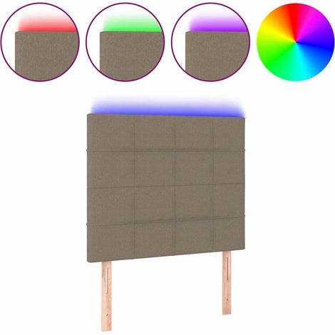 Maison Exclusive - Cabecero con luces LED tela gris taupe 80x5x11 (1/5)