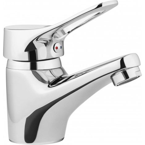 Rubinetto per lavabo con tappo automatico, FISSO, cromato, vero BOW 021M
