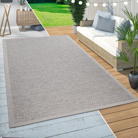 Paco Home Alfombra Exterior Interior Balcón Terraza Cocina Moderno Motivo Ondulado Beige Ø 200 cm redon (1/5)
