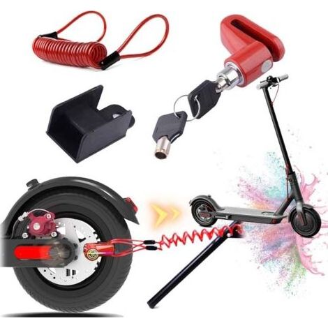 1 Verrou Disque Câble Acier Antivol Pour Trottinette Électrique Xiaomi M365 Ninebot (1/5)