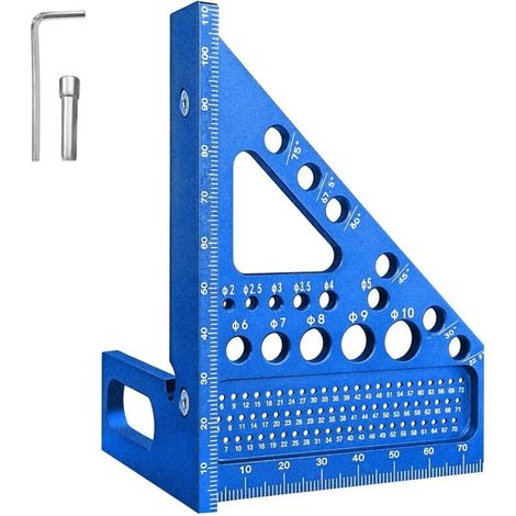 Équerre 3D Multifonctionnelle en Aluminium pour Menuiserie et Charpente – Règle Triangulaire Précise 22,5° à 90° pour Bois et Bricolage (1/5)