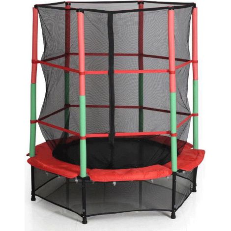 Trampolino da Giardino per Bambini, Trampolino Elastico 140 cm con Rete di Sicurezza, Diametro Rete di Protezione