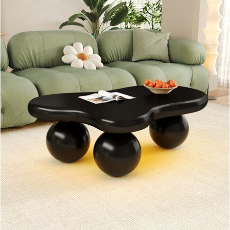 Mesa de centro nube con LED 16 colores, 95 x 62,5 x 32 cm, MDF negro DESVIAE (1/5)