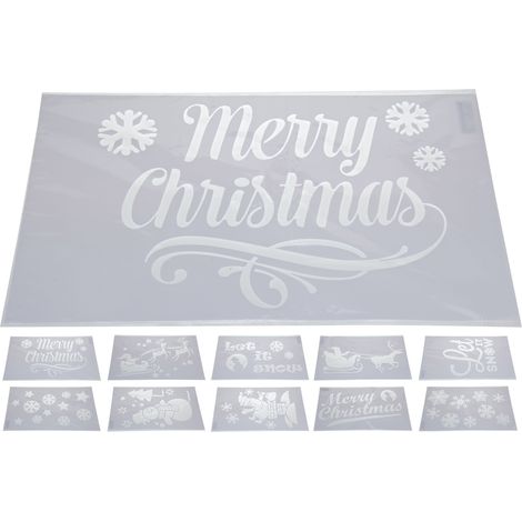 1 DECORAZIONE NATALIZIA STENCIL PER FINESTRE 50X30CM ASSORTITO