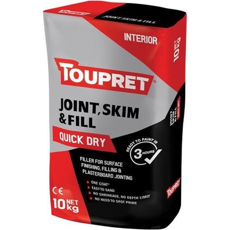 Toupret FGBJSR10GB Quick Dry Joint Skim & Fill 10kg TOUFGBJSR10G