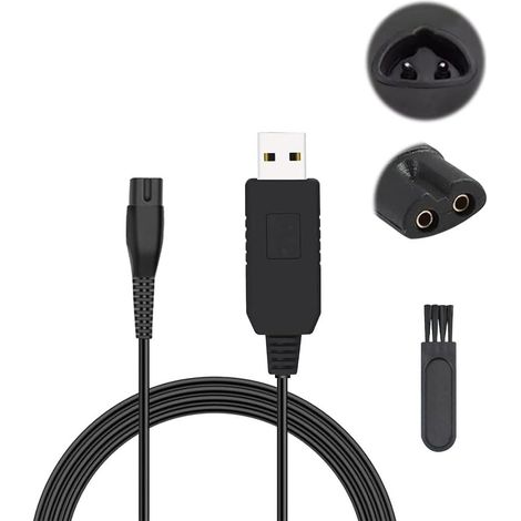 12V-Ladekabel für Braun Elektrorasierer der Serien 5, 7, 9 und 3, Ersatz-Ladeadapter-Netzkabel, kompatibel mit Epilierern
