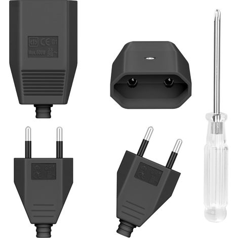 4 PCS Prise Electrique Mâle Femelle, 250V 2.5A Coupleurs Plats Euro (1/5)