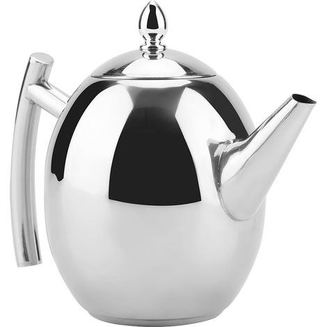 Théière en acier inoxydable, bouilloire à thé/café/eau avec filtre à mailles amovible (1500 ml) (1/5)