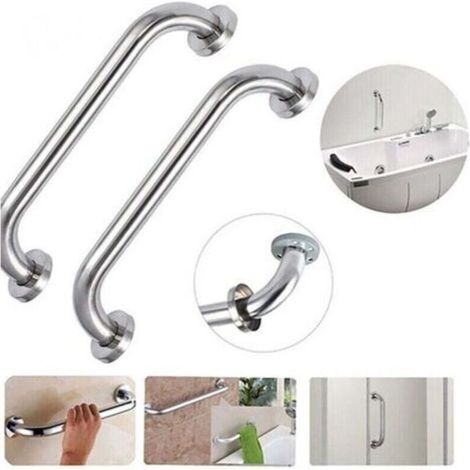 2pcs 20 cm Barre d’Appui Douche Poignée de Baignoire en Acier InoxydableBarres Porte-Serviettes Poignée de Douche Barres de Sécurité Murale pour Enfants Enceintes Handicapés Personnes Agées (1/5)