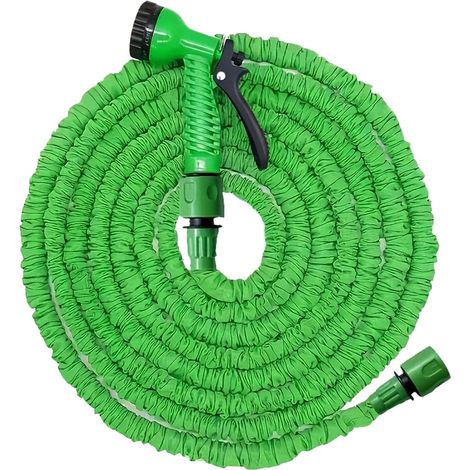 Tuyau d'arrosage extensible de 30 m avec raccords de 1,9 cm, 1,27 cm, tuyau magique extensible, avec buse de pulvérisation 7 fonctions, longueur : 10 m, longueur télescopique : 18–30 m (1/5)